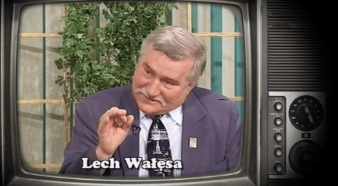 Archiwalne nagranie Lecha Wałęsy w Pile - grafika