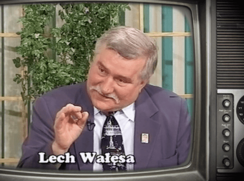 Archiwalne nagranie Lecha Wałęsy w Pile - grafika