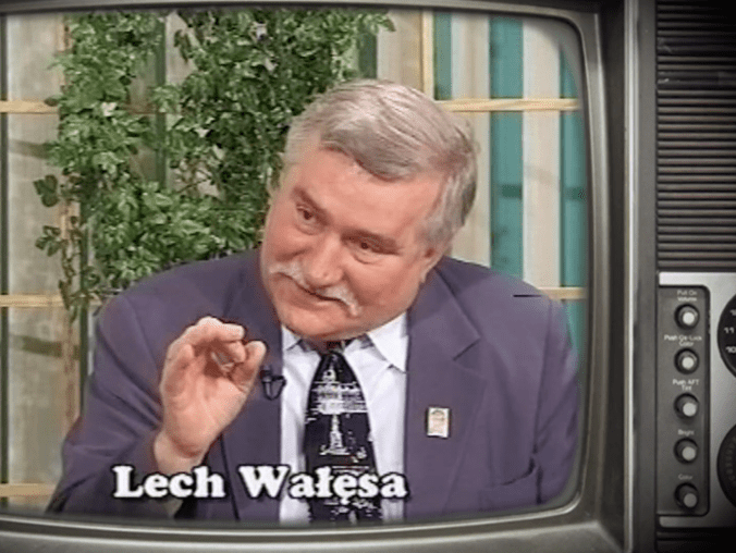 Archiwalne nagranie Lecha Wałęsy w Pile - grafika