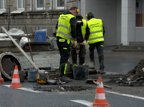Remont jednej z głównych ulic w mieście - grafika