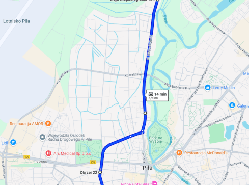 Utrudnienia w ruchu w centrum Piły - grafika