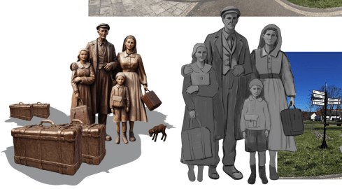 Taka rzeźba stanie na skwerze Powojennych Osadników - grafika