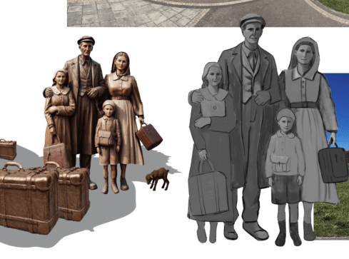 Taka rzeźba stanie na skwerze Powojennych Osadników - grafika