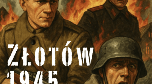 Inscenizacja wojenna na ulicach miasta - grafika