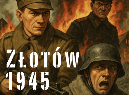 Inscenizacja wojenna na ulicach miasta - grafika