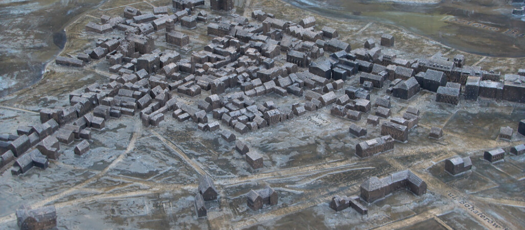 Miniaturowa mapa miasta sprzed stu lat