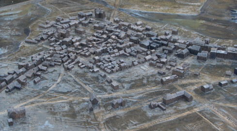 Miniaturowa mapa miasta sprzed stu lat - grafika