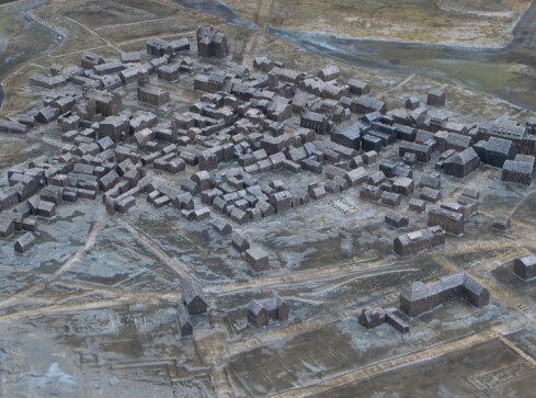 Miniaturowa mapa miasta sprzed stu lat - grafika