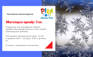 Może wystąpić marznący deszcz i mżawka