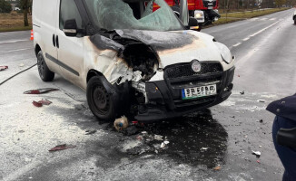 Wypadek na Wojska Polskiego. Motocykl stanął w płomieniach