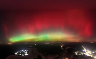 Zorza polarna nad Piłą