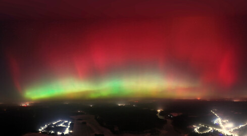 Zorza polarna nad Piłą - grafika