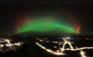 Zorza polarna nad Piłą