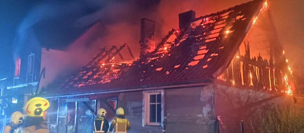 Pożar domu jednorodzinnego