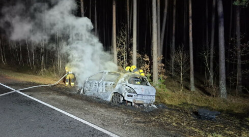Auto spłonęło doszczętnie - grafika