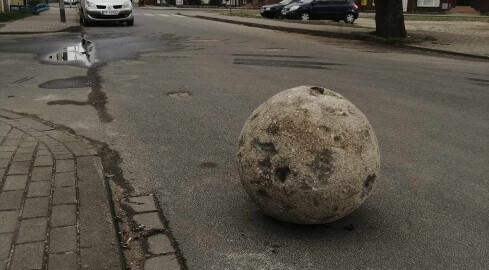 Wędrująca kula z pilskiego Zamościa - grafika