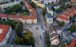 Zdjęcia z drona nowego ronda przy Okólnej w Pile 