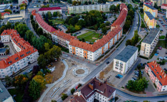 Zdjęcia z drona nowego ronda przy Okólnej w Pile 
