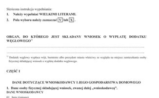 3 tysiące złotych na węgiel. Wniosek do pobrania