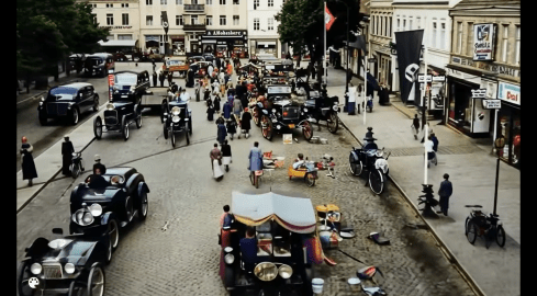 Nowy Rynek na pocztówce z Schneidemühl  - grafika
