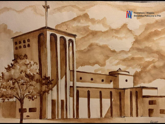 Obrazy namalowane... kawą. Można je obejrzeć w Pile - grafika