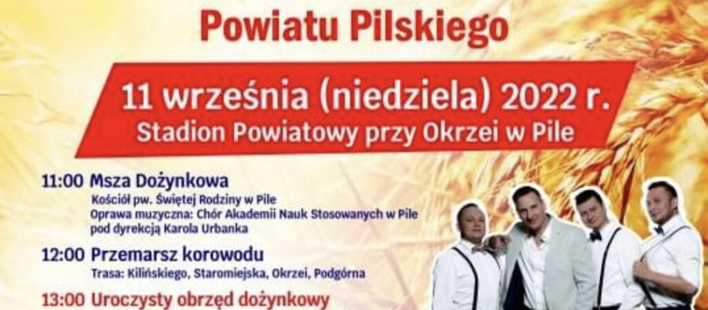 Dzisiaj Dożynki Powiatowe na stadionie przy Okrzei