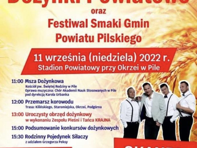 Dzisiaj Dożynki Powiatowe na stadionie przy Okrzei - grafika