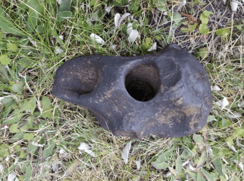 Motyka z poroża jelenia z epoki kamienia w Gwdzie  - grafika