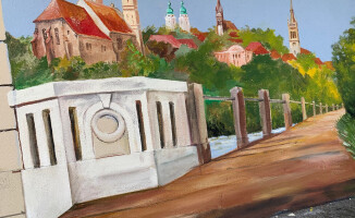 Powstaje mural z historycznymi pilskimi budynkami