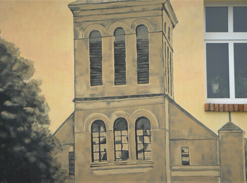 Mural na chodzieskiej bibliotece  - grafika