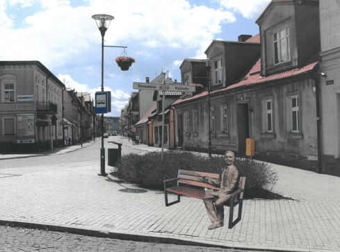 Adam Słodowy usiądzie na ławce w Czarnkowie - grafika