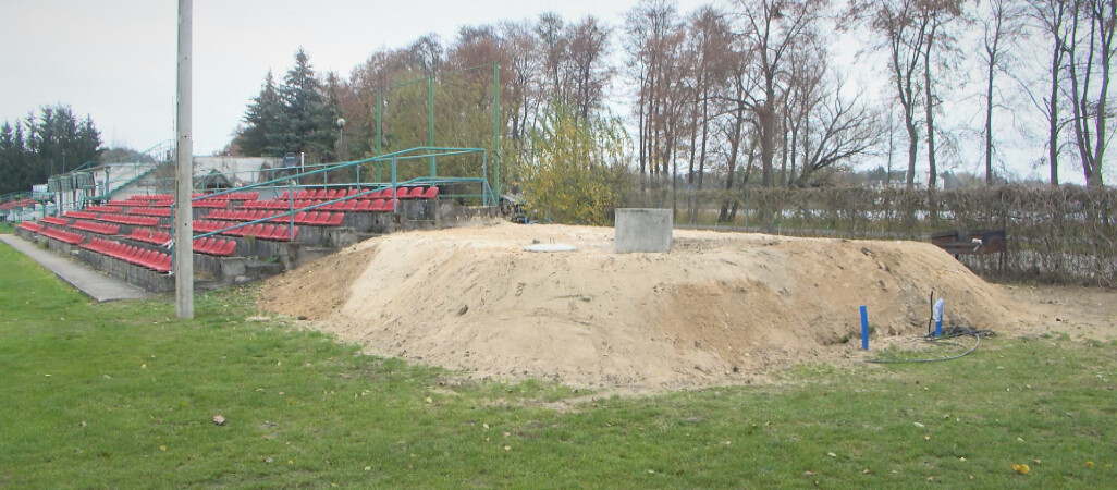 Remont na stadionie w Margoninie 