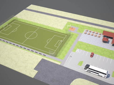Rozpoczęła się budowa kompleksu boisk w Mirosławcu  - grafika