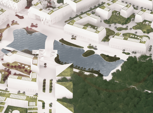 Tak wyglądać ma pilskie osiedle z rynkiem na wodzie  - grafika