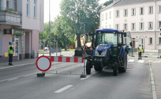 Zamknięta ul. Okrzei w Pile 