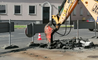 Zamknięta ul. Okrzei w Pile 