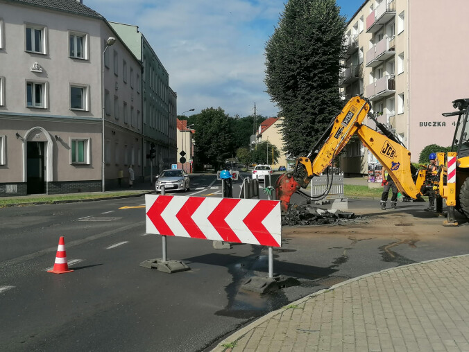 Zamknięta ul. Okrzei w Pile  - grafika