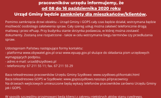 Urząd Gminy Szydłowo zamknięty przez koronawirusa 