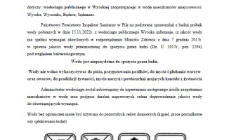 Zakaz picia wody w Wysokiej i okolicy!