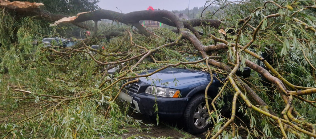 Burze przetaczają się nad Polską. Pozrywane dachy, połamane drzewa