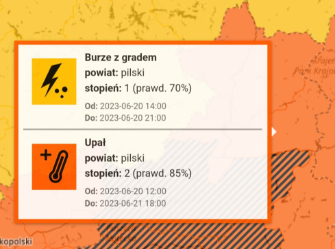 Będzie gorąco i burzowo – ostrzega IMGW - grafika