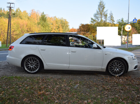 Blokada policyjna i zatrzymane skradzione Audi A6 - grafika