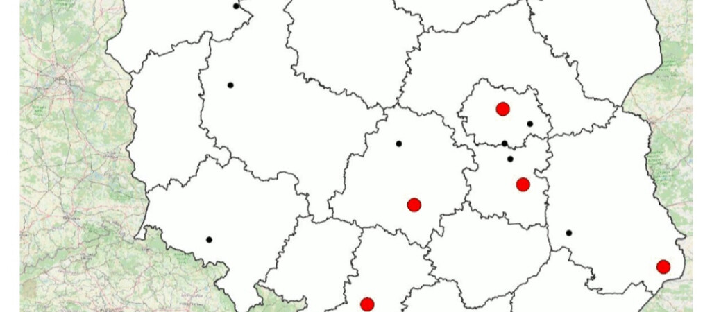 Mapa wypadków drogowych ze skutkiem śmiertelnym