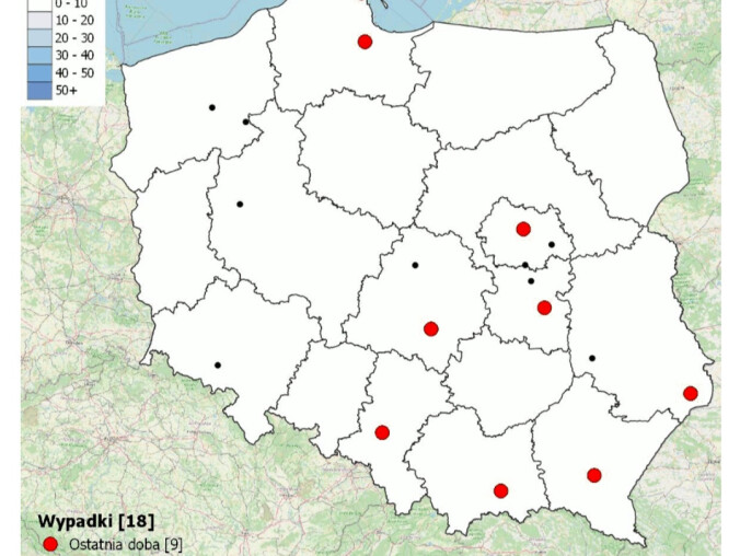Mapa wypadków drogowych ze skutkiem śmiertelnym - grafika