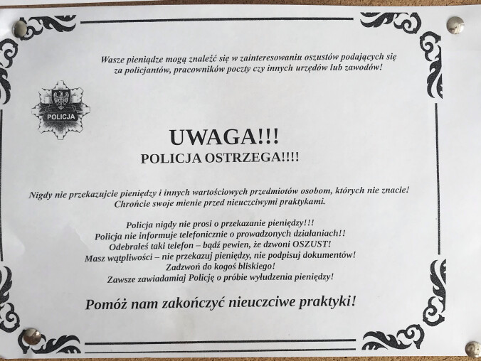 Policyjne ogłoszenia... jak nekrologi  - grafika