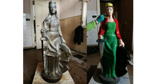 Odnowiona figura budzi kontrowersje - grafika