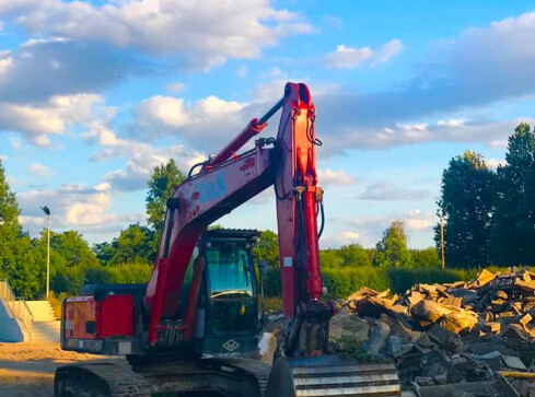 Trwa przebudowa stadionu przy ul. Okrzei  - grafika