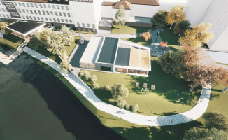 Tak może wyglądać teren nad rzeką za Starostwem Powiatowym w Pile 
