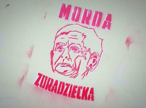 Jarosław Kaczyński znów bohaterem grafiki ulicznej  - grafika