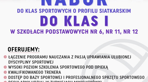 W Pile rusza nabór do klas sportowych o profilu siatkarskim - grafika